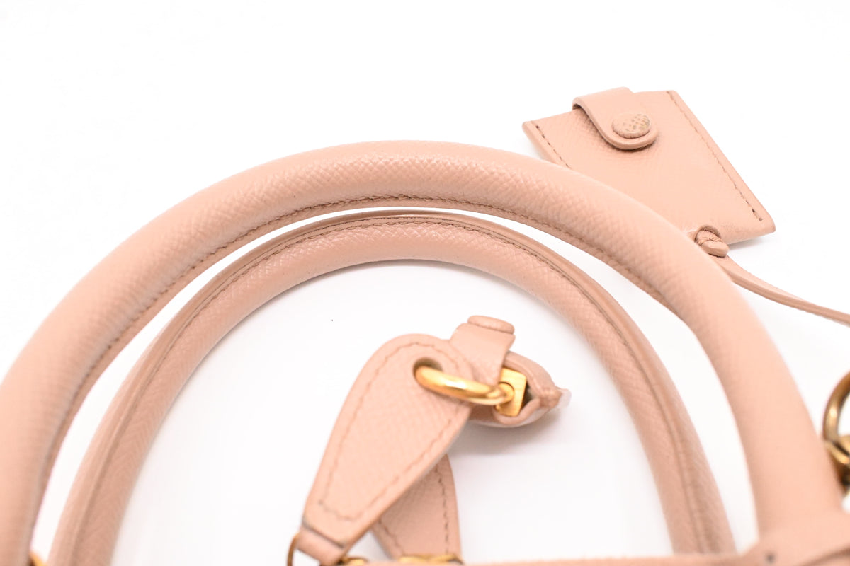 Balenciaga Ville Top-Handle Bag in Pale Peach Leather