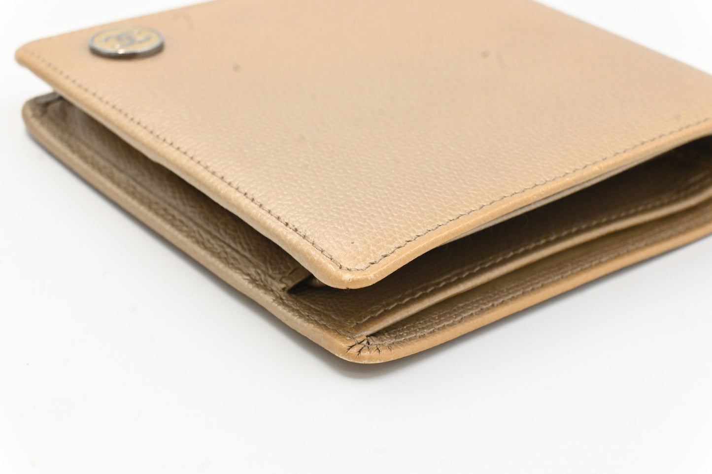 Chanel Bifold Wallet in Beige Leather