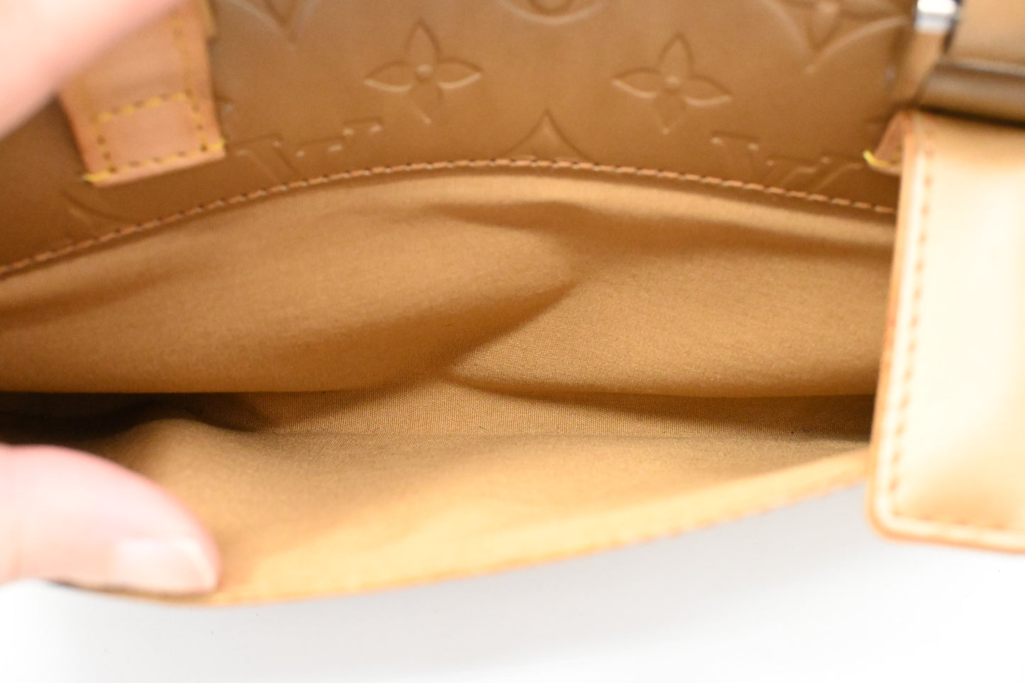 Louis Vuitton Shelton in Gold Matte Monogram Leather