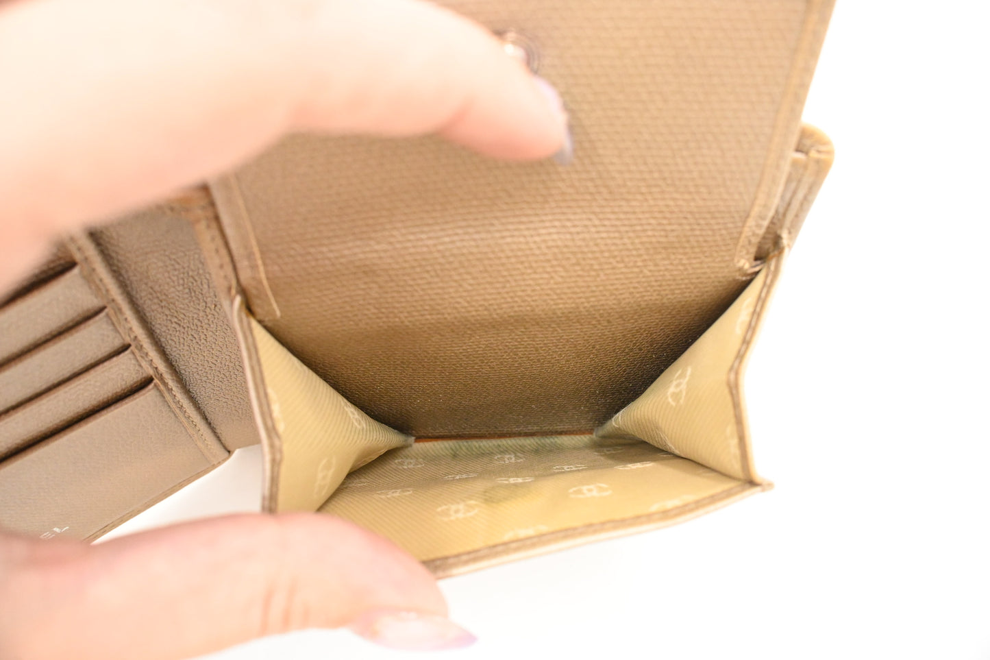 Chanel Bifold Wallet in Beige Leather