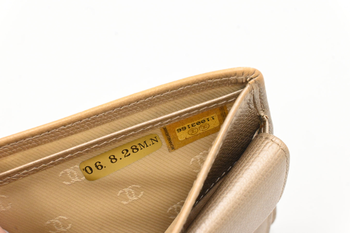 Chanel Bifold Wallet in Beige Leather