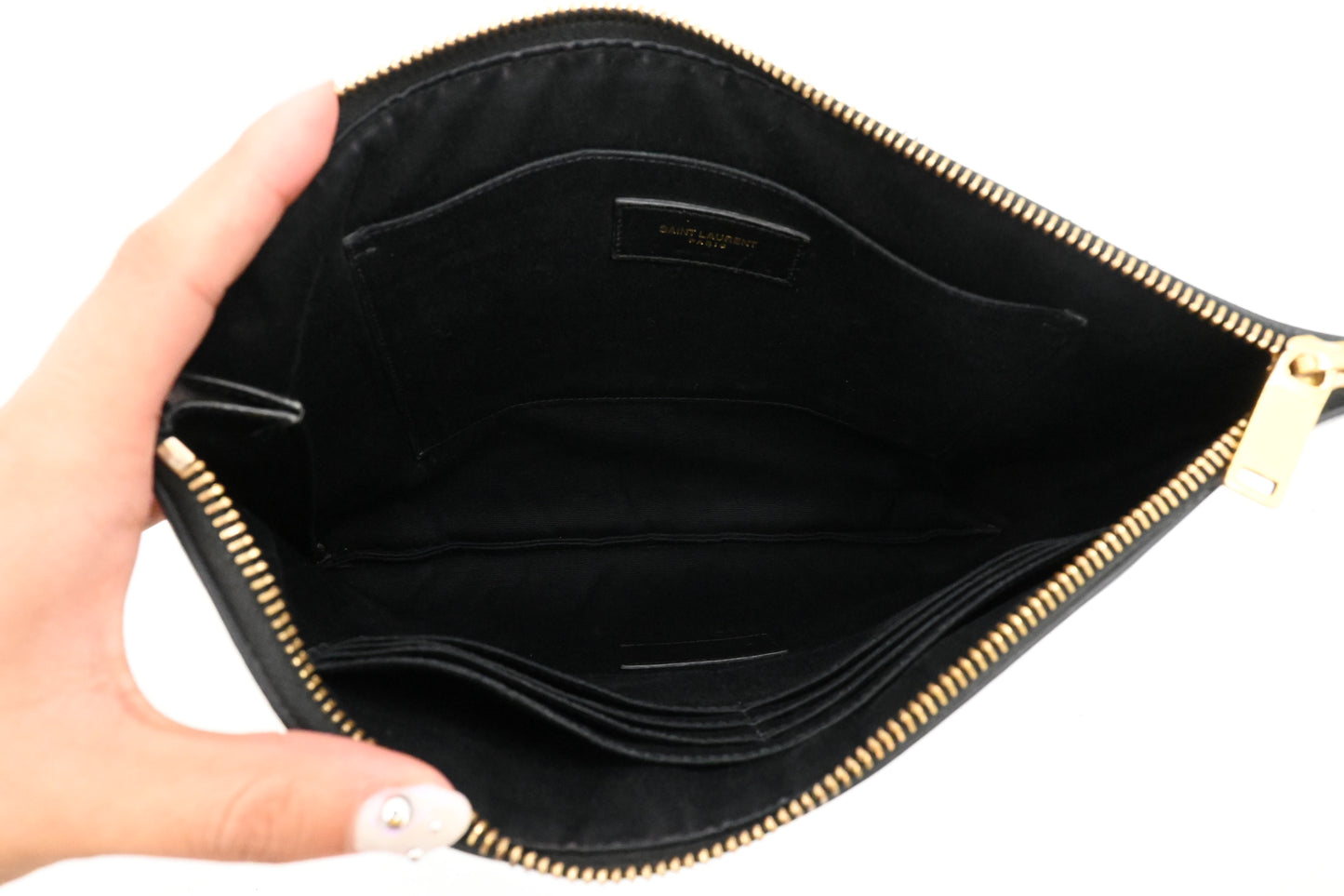 YSL Saint Laurent Clutch in Black Leather
