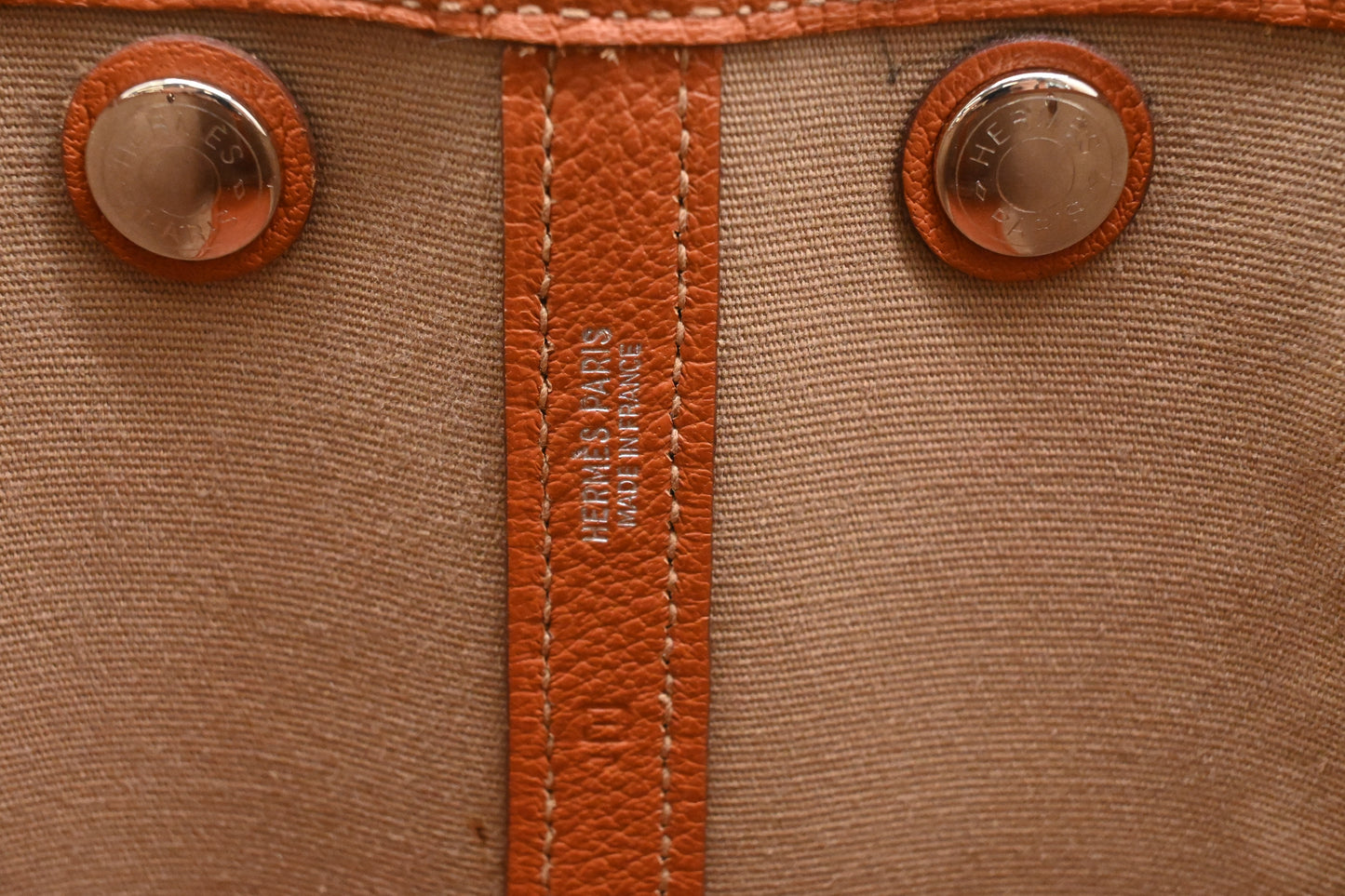 Hermes Garden Party 30 in Orange Canvas
