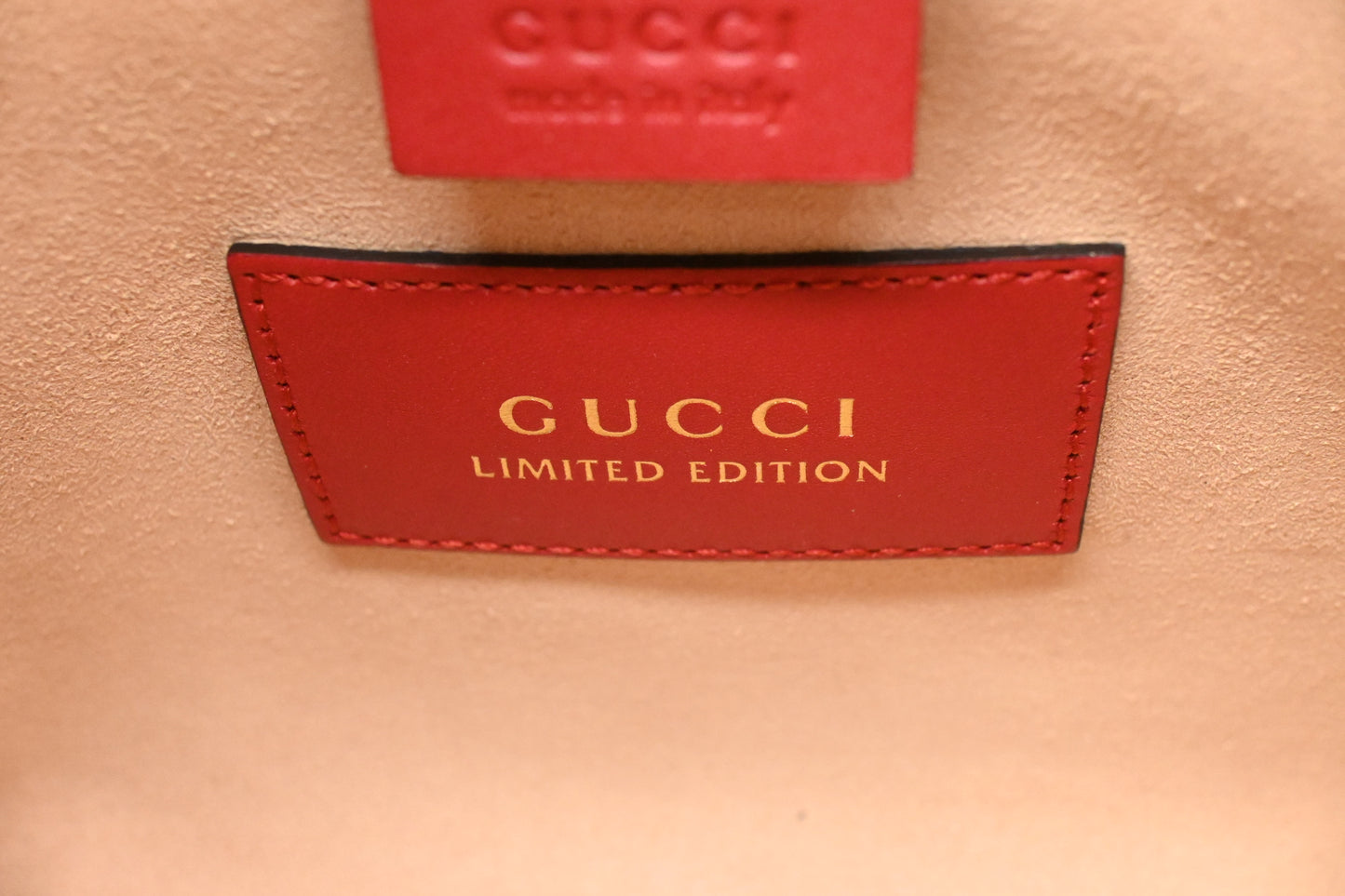 Gucci Snake Boston Bag in GG Supreme Canvas and Red Leather