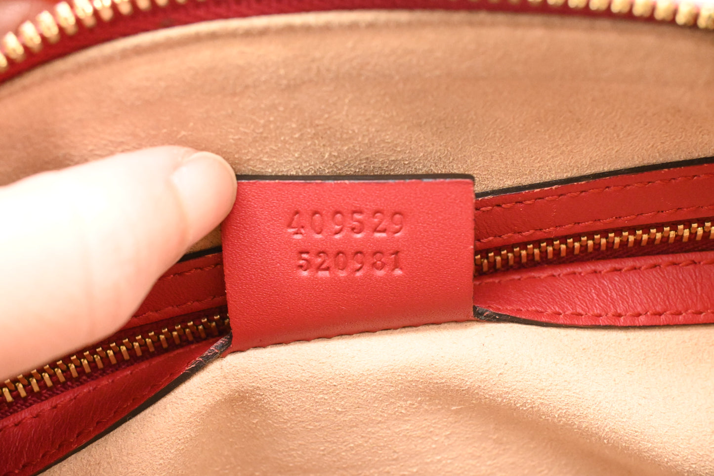 Gucci Snake Boston Bag in GG Supreme Canvas and Red Leather