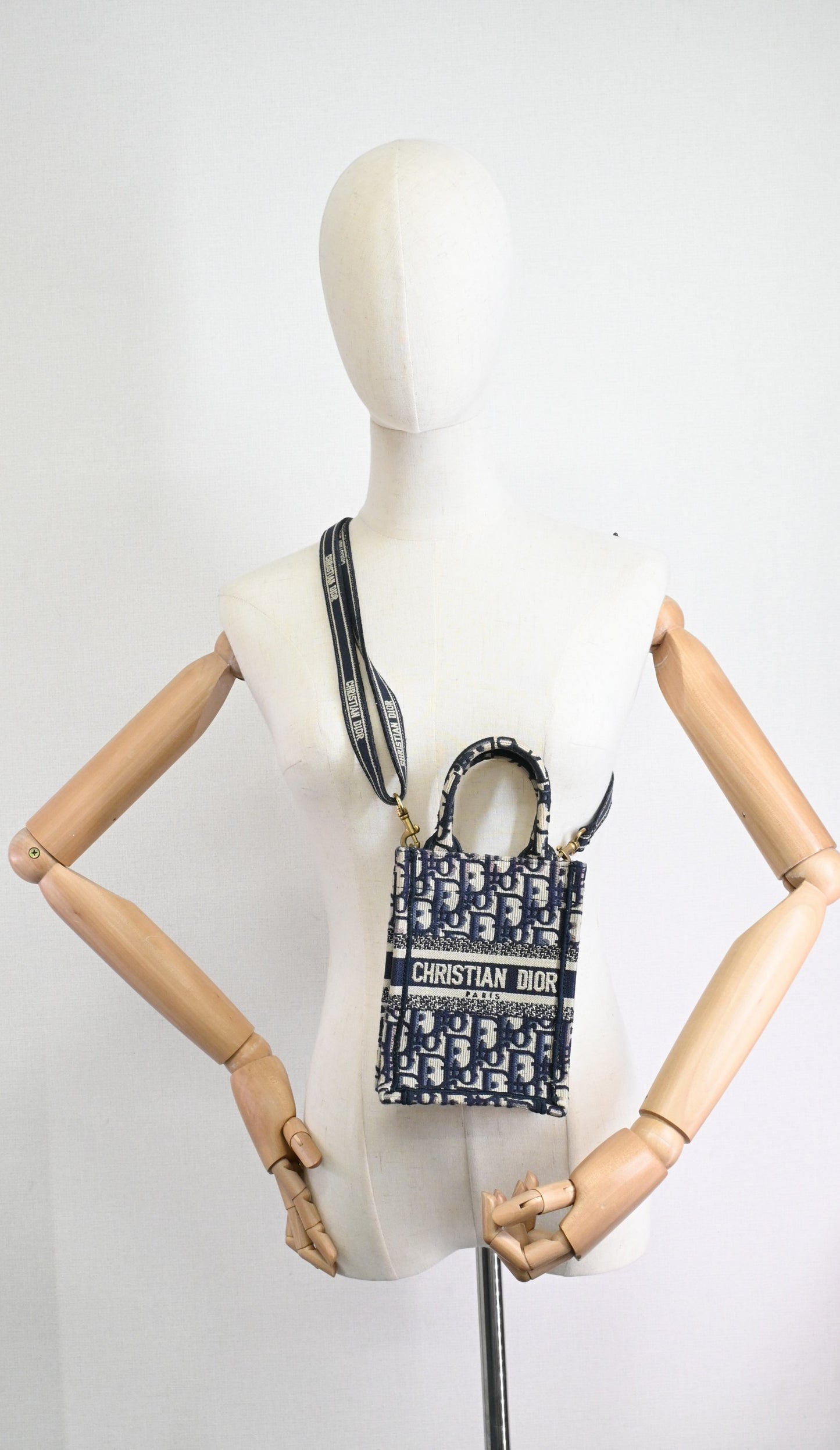 Dior Mini Dior Book Tote in Navy Oblique Canvas