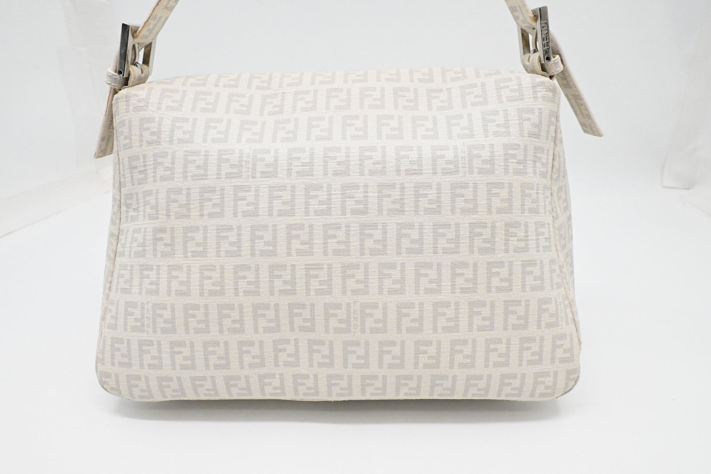 Fendi Mama Baguette in White Zucchino Coated Canvas