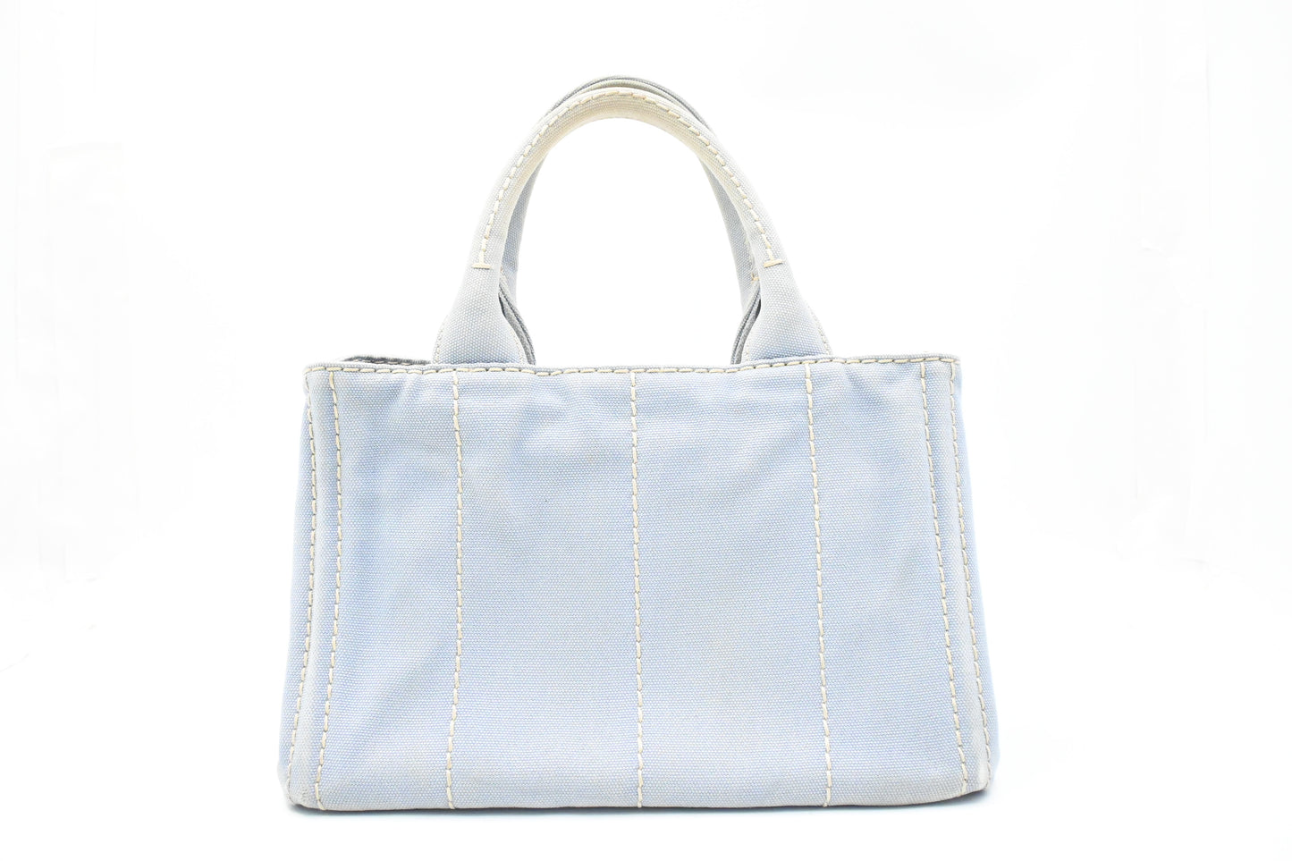 Prada Small Canapa in Light Blue Canvas