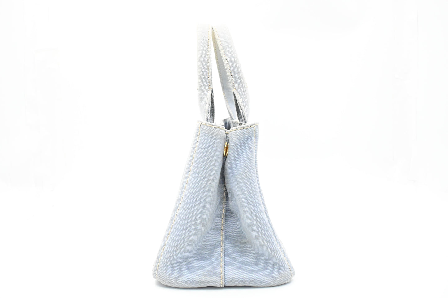 Prada Small Canapa in Light Blue Canvas