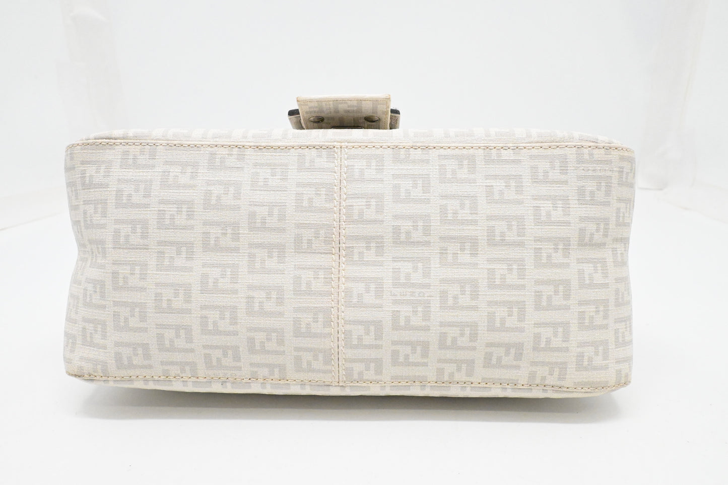 Fendi Mama Baguette in White Zucchino Coated Canvas