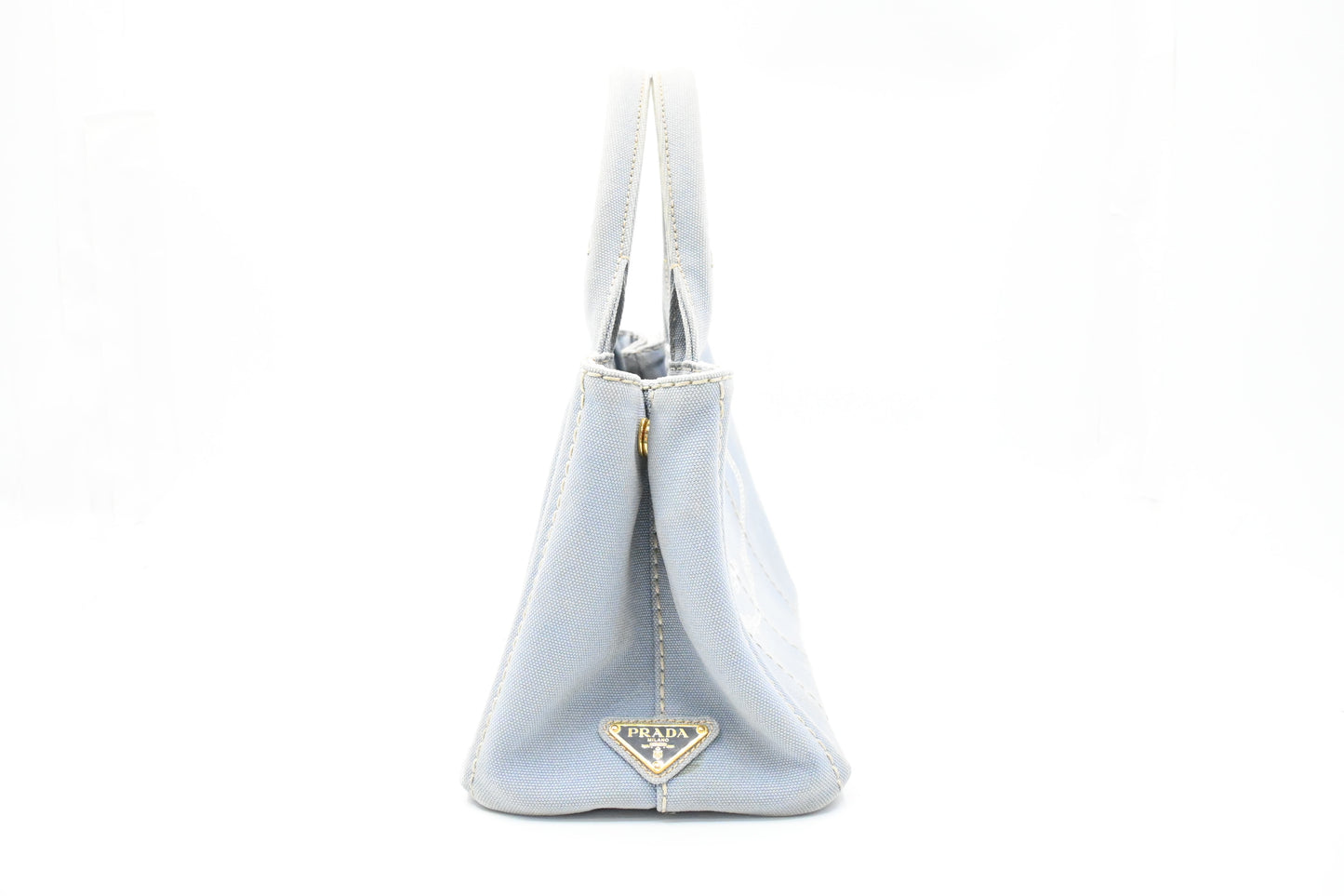 Prada Small Canapa in Light Blue Canvas
