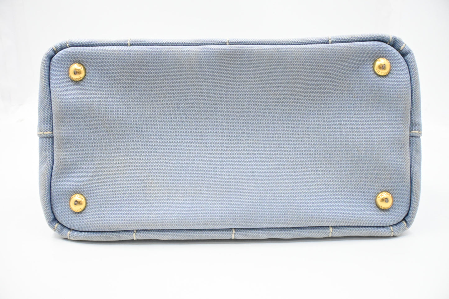 Prada Small Canapa in Light Blue Canvas