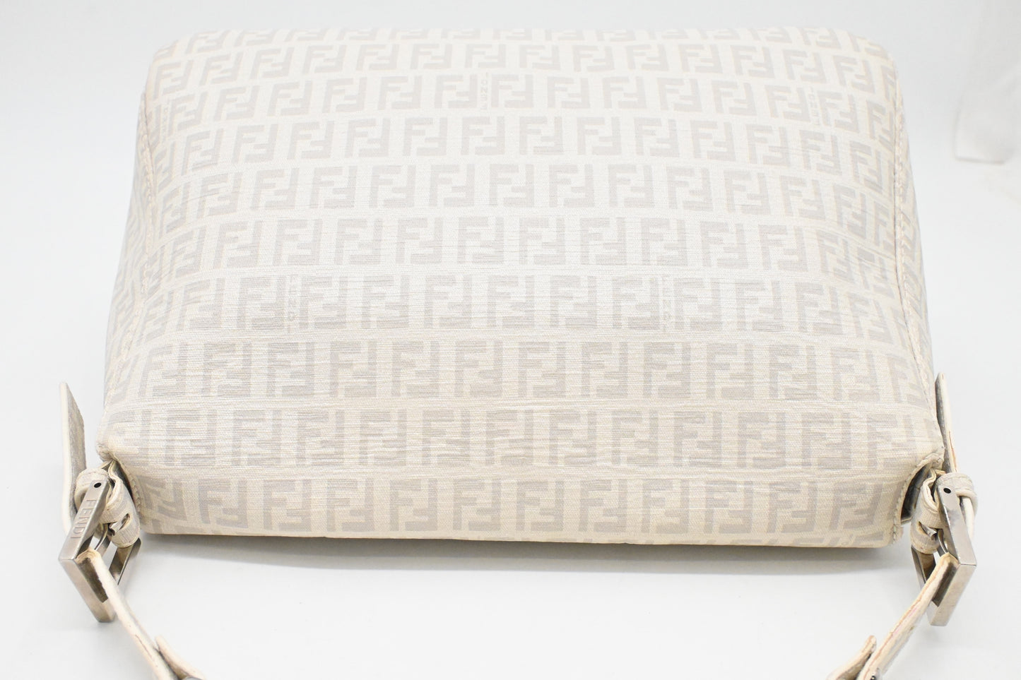 Fendi Mama Baguette in White Zucchino Coated Canvas
