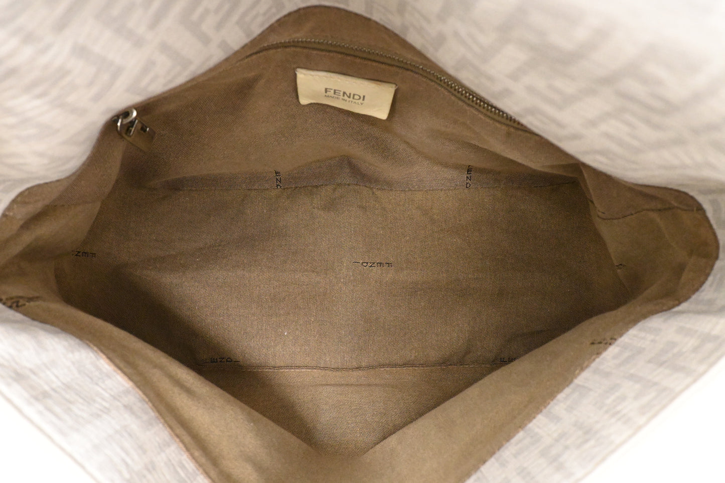Fendi Mama Baguette in White Zucchino Coated Canvas