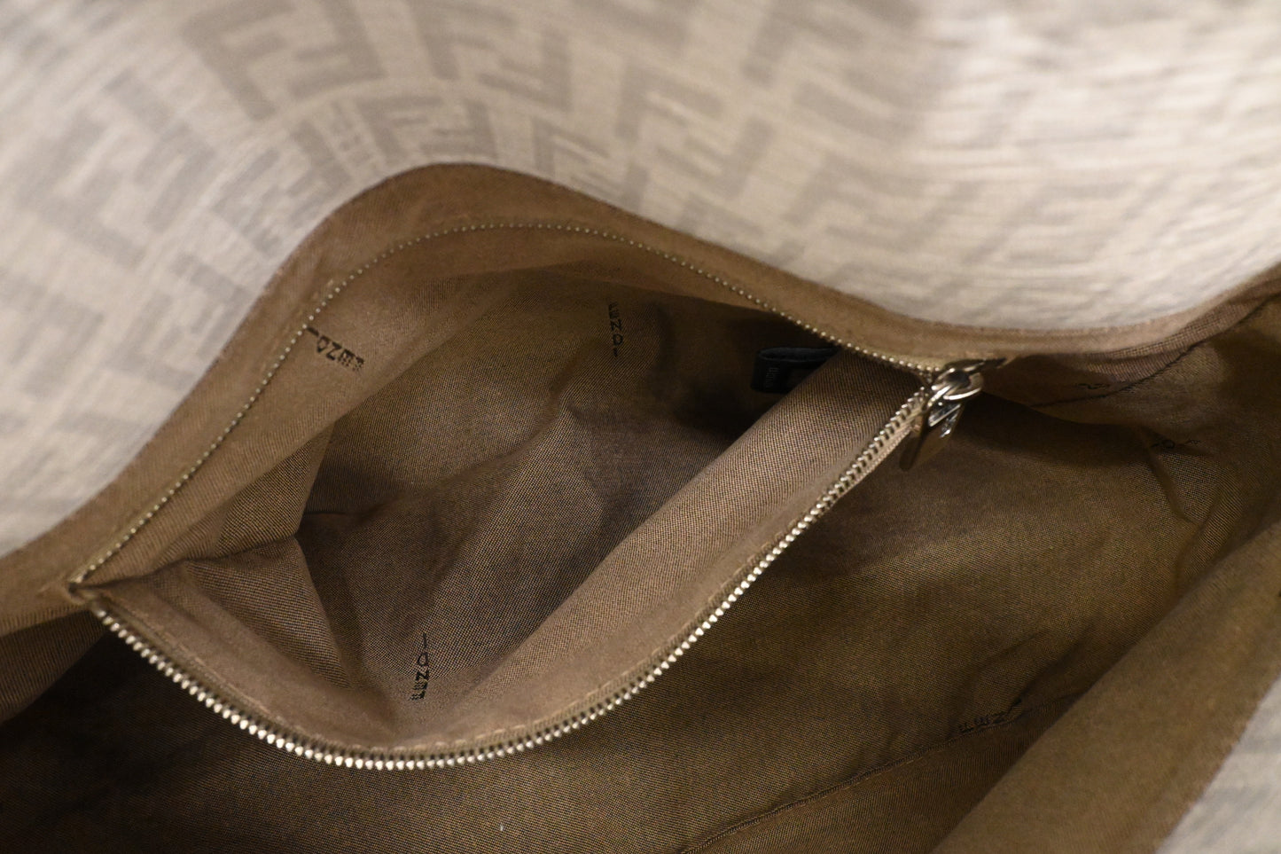 Fendi Mama Baguette in White Zucchino Coated Canvas