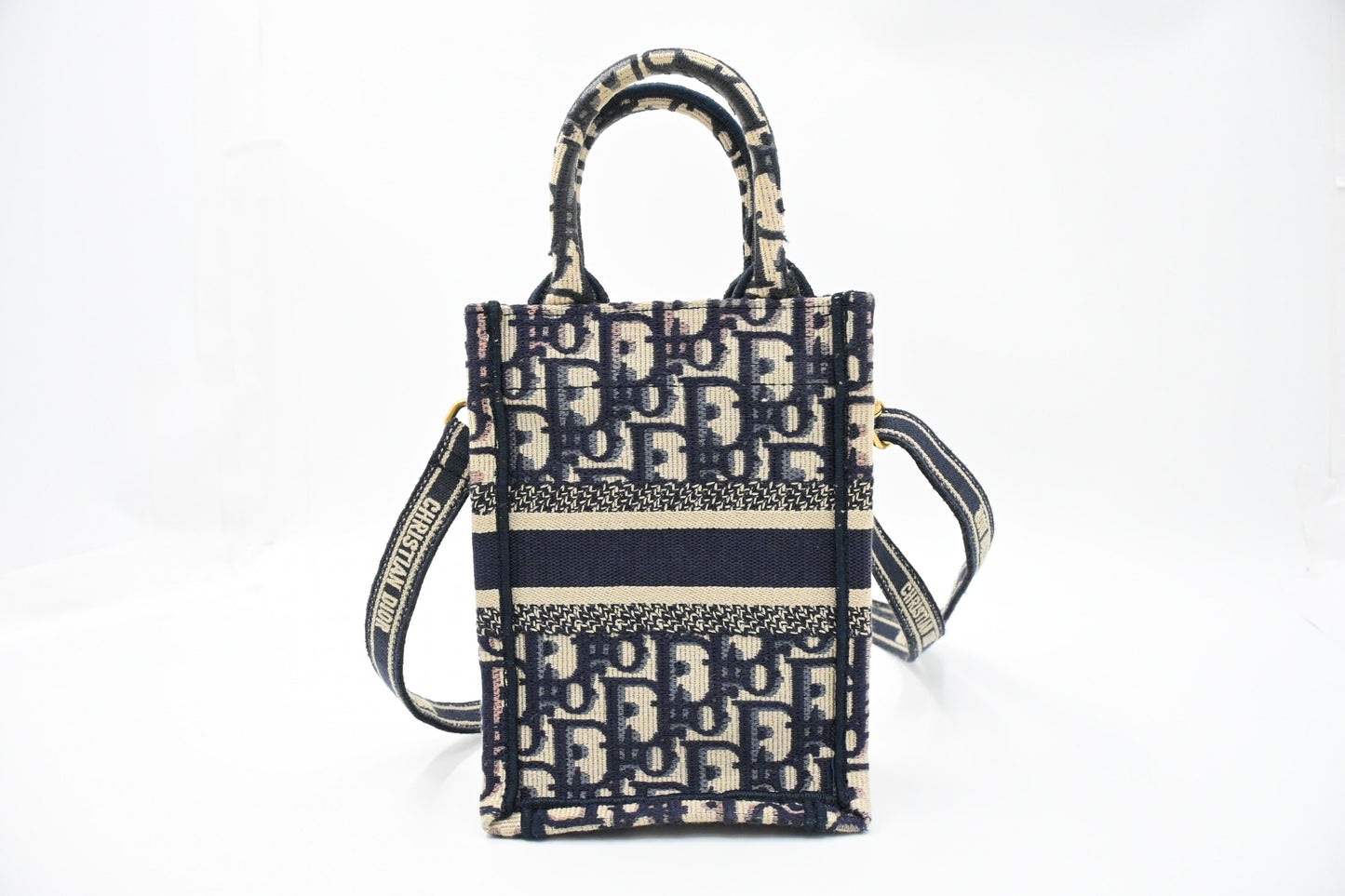 Dior Mini Dior Book Tote in Navy Oblique Canvas