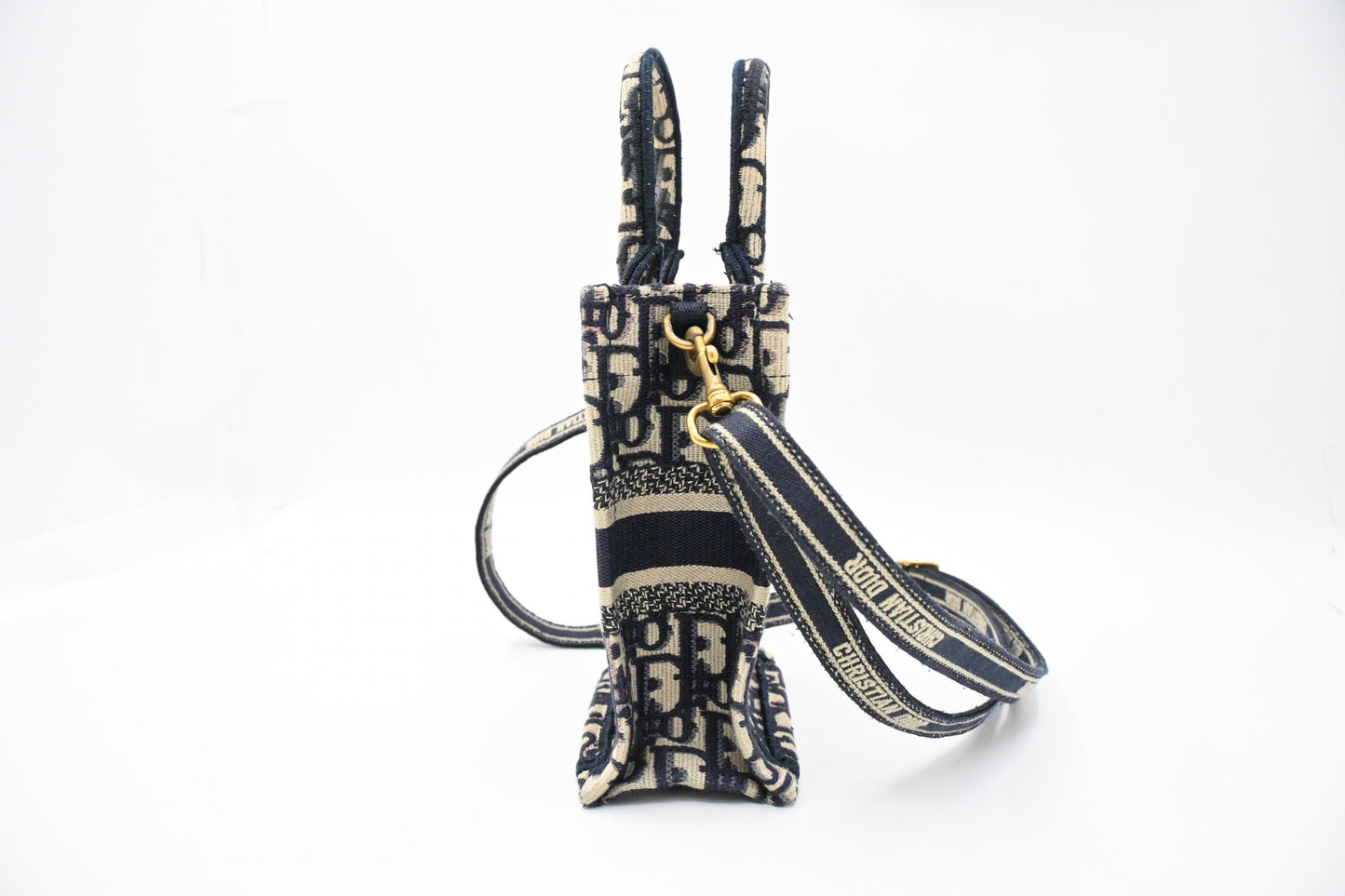 Dior Mini Dior Book Tote in Navy Oblique Canvas