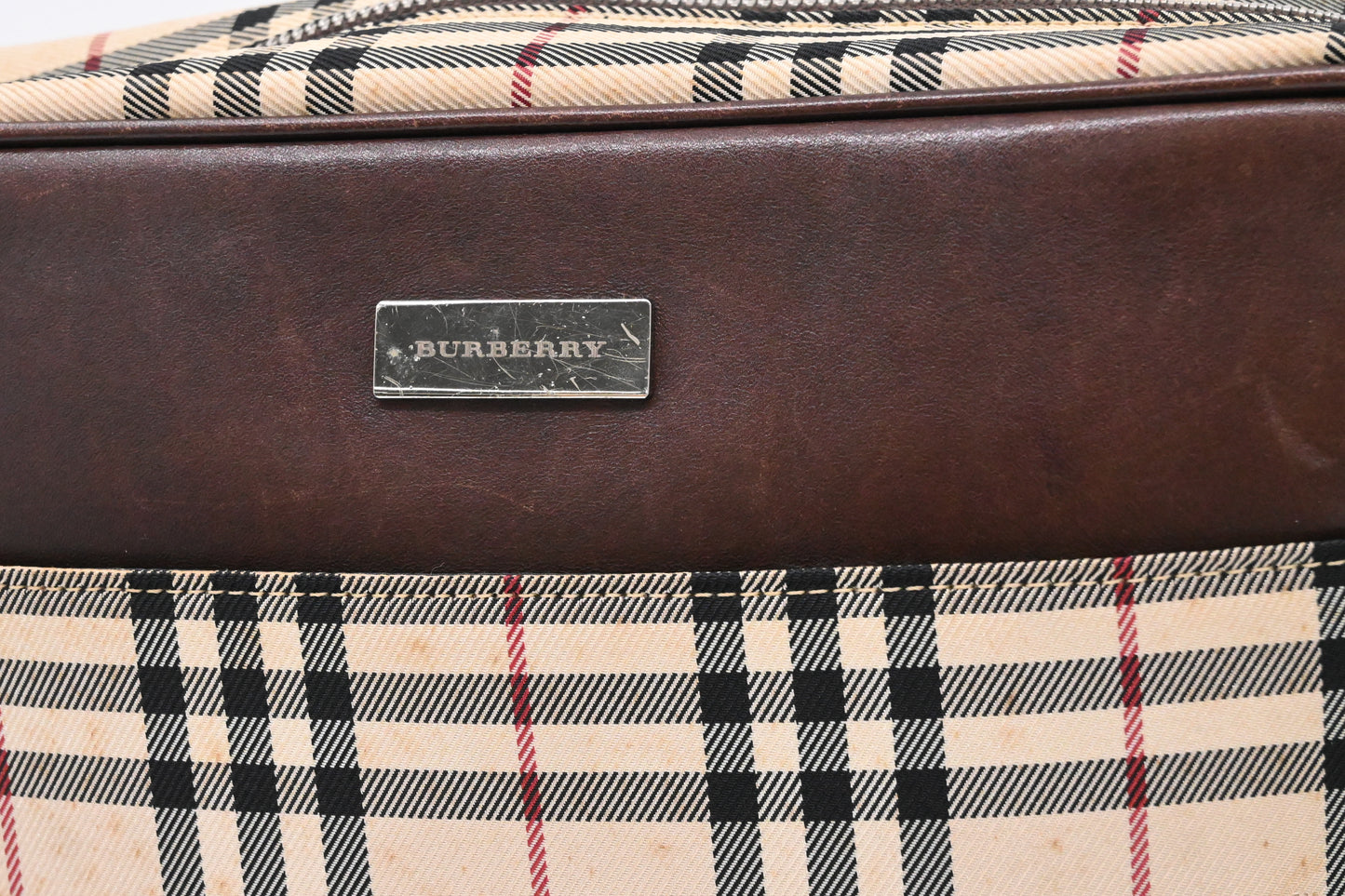 Burberry Crossbody Bag in Beige Checked Canvas