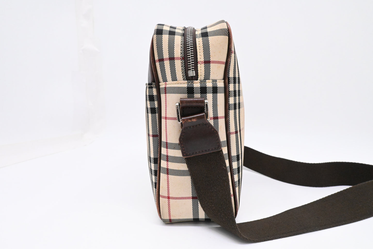 Burberry Crossbody Bag in Beige Checked Canvas
