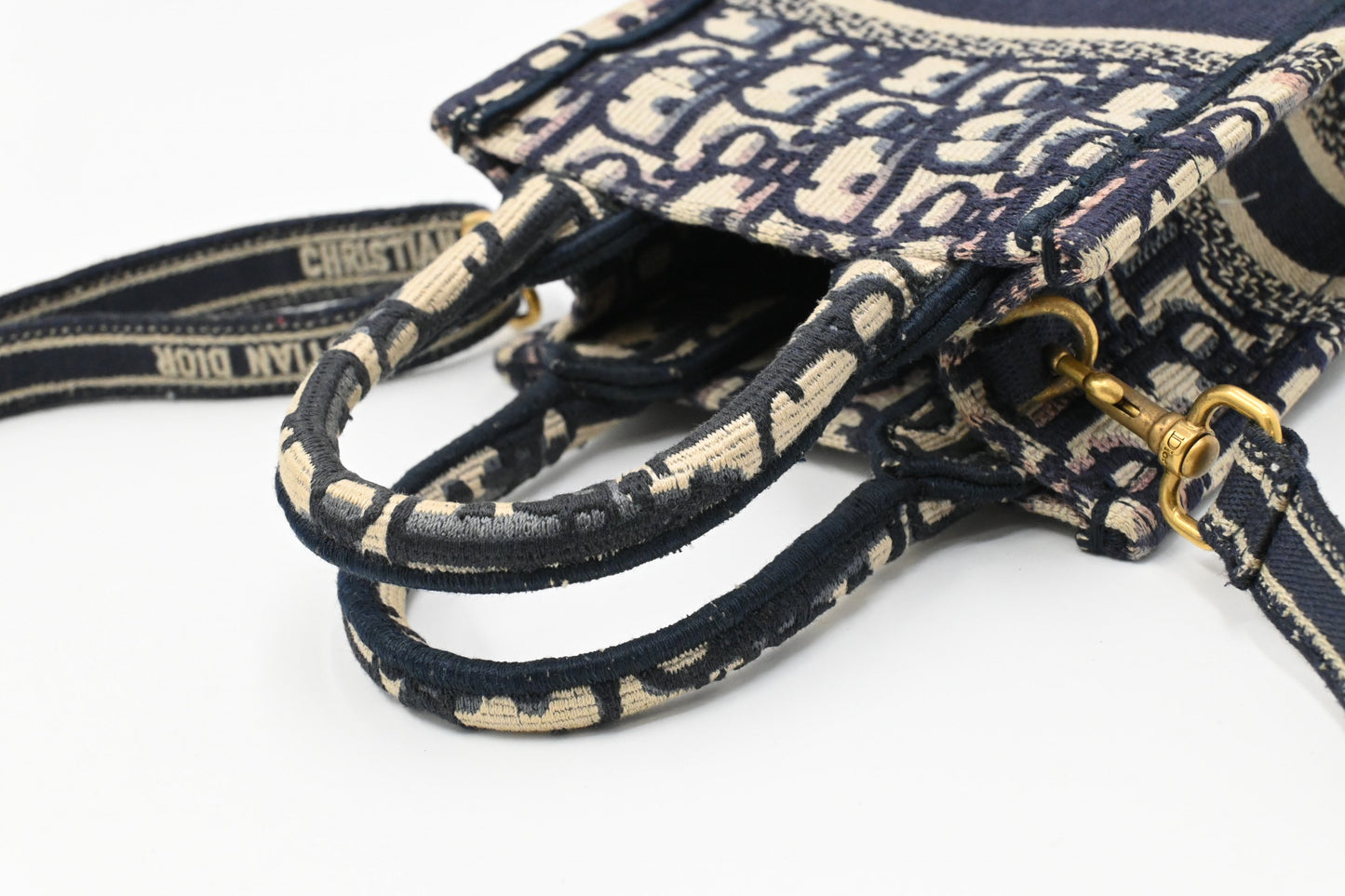 Dior Mini Dior Book Tote in Navy Oblique Canvas