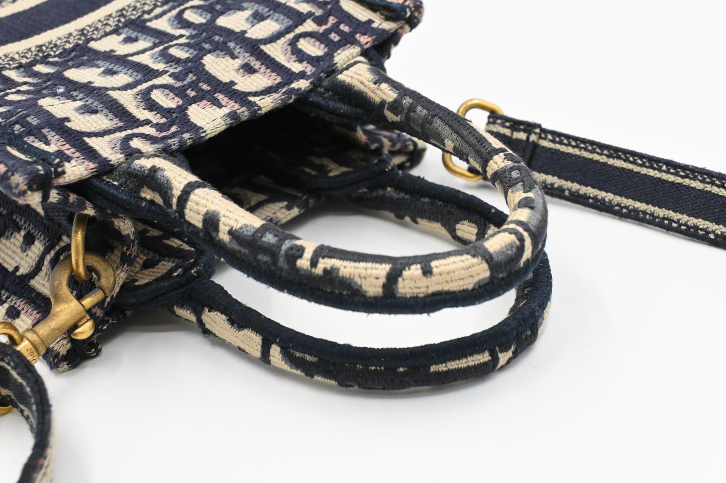 Dior Mini Dior Book Tote in Navy Oblique Canvas