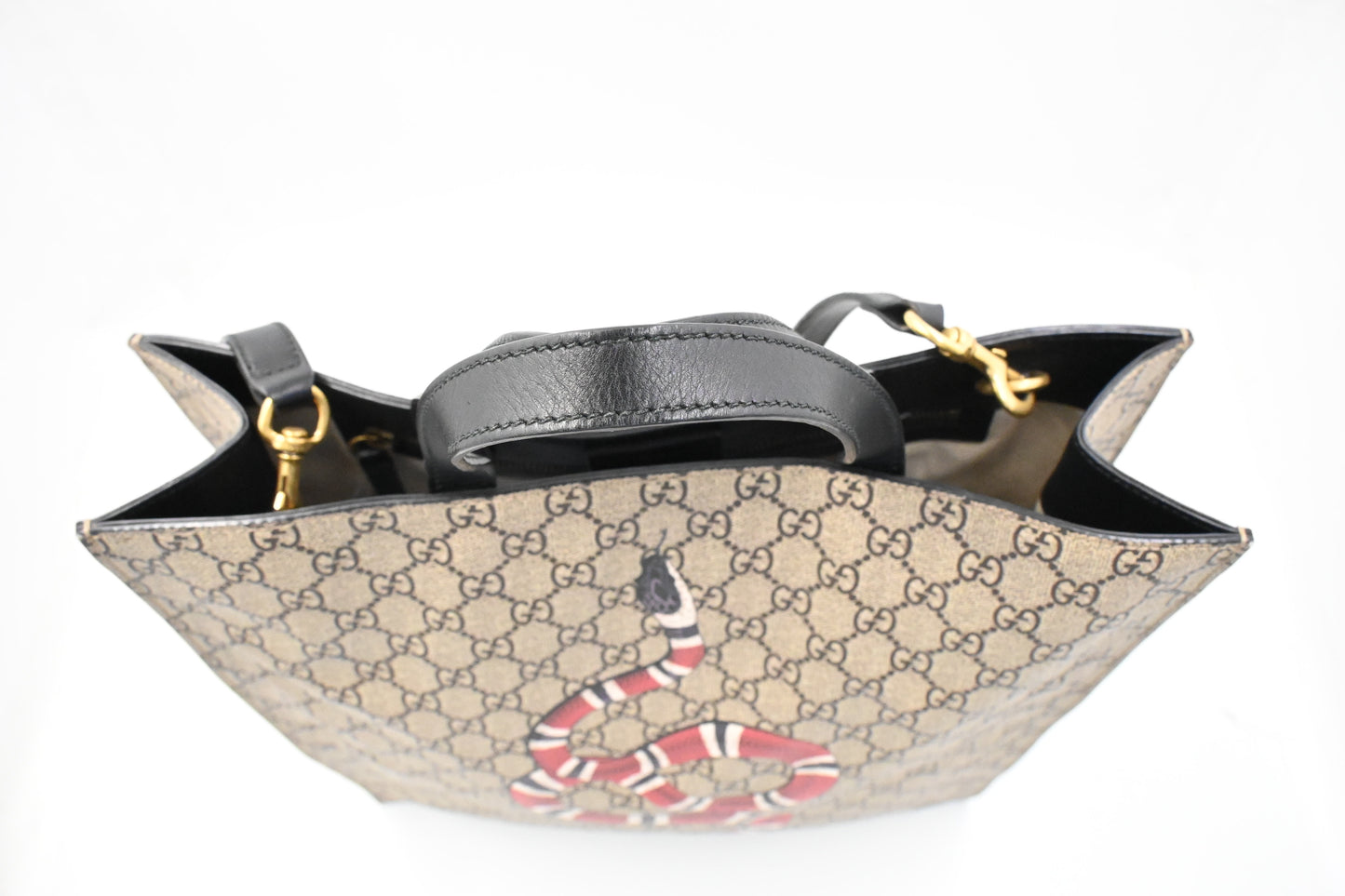 Gucci King Snake Tote in GG Supreme Canvas