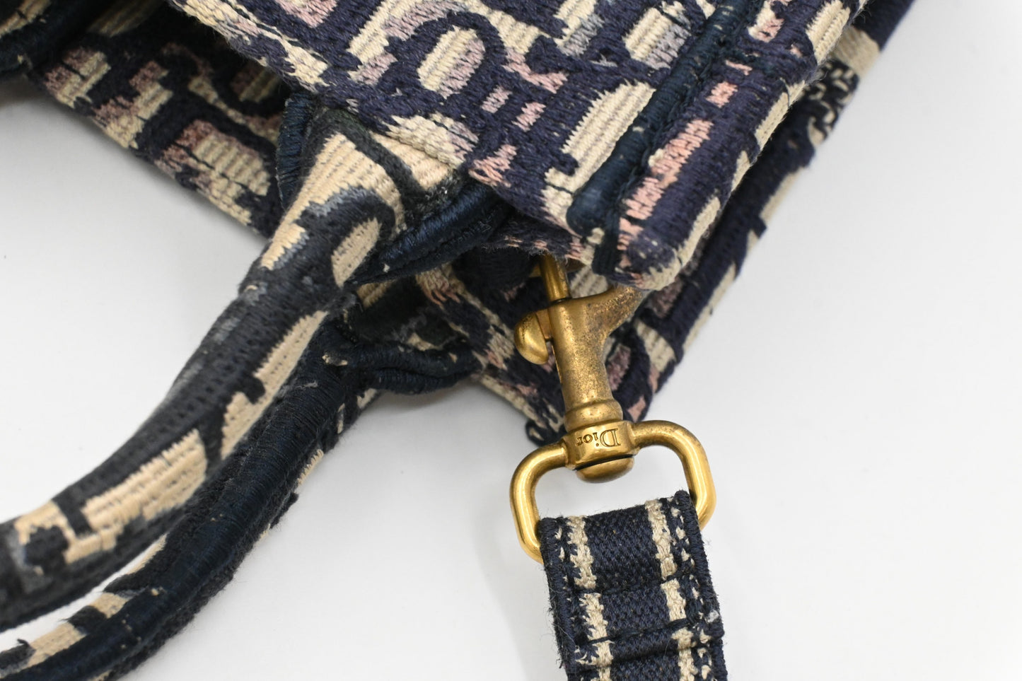 Dior Mini Dior Book Tote in Navy Oblique Canvas