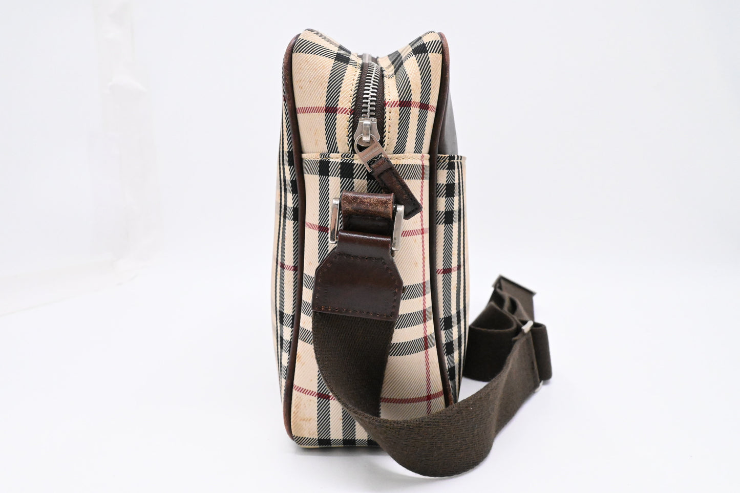 Burberry Crossbody Bag in Beige Checked Canvas