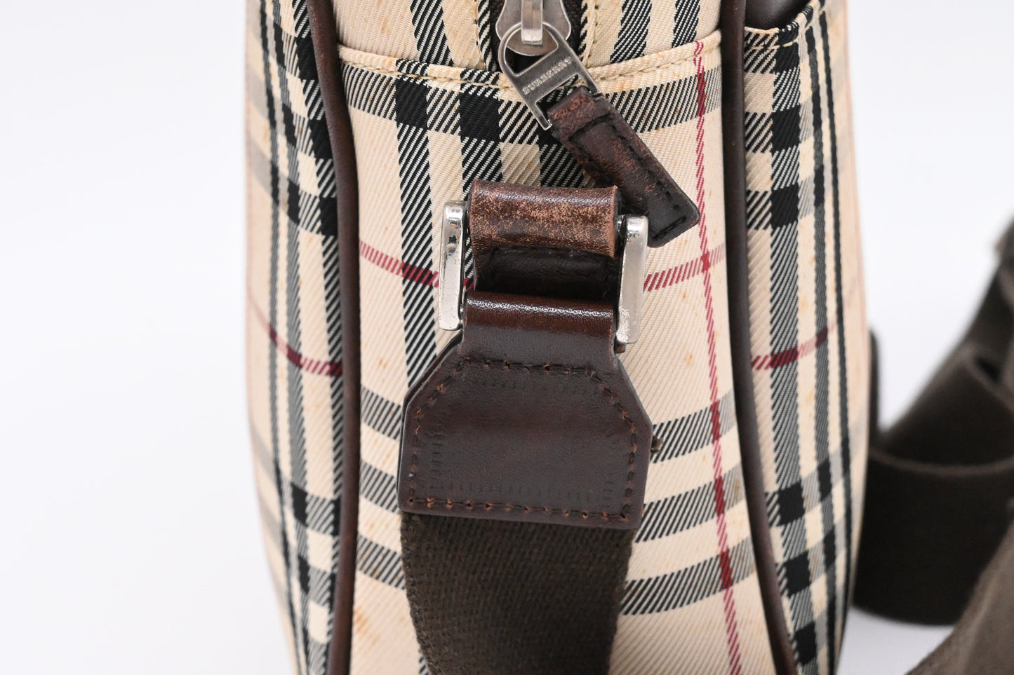 Burberry Crossbody Bag in Beige Checked Canvas