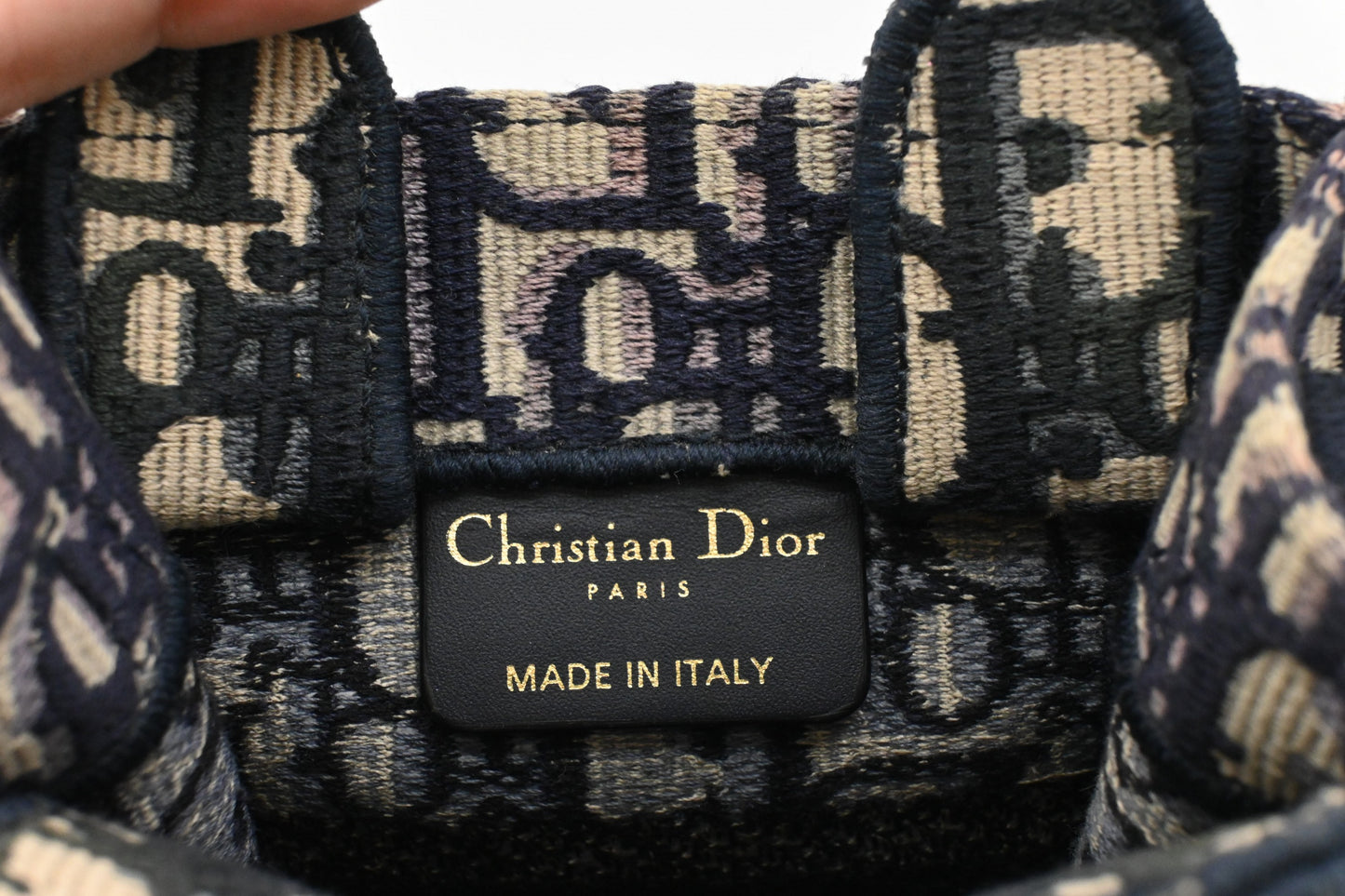 Dior Mini Dior Book Tote in Navy Oblique Canvas