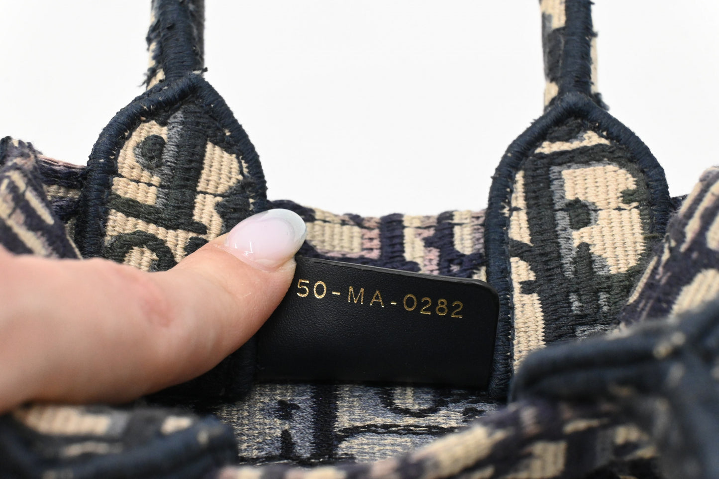 Dior Mini Dior Book Tote in Navy Oblique Canvas