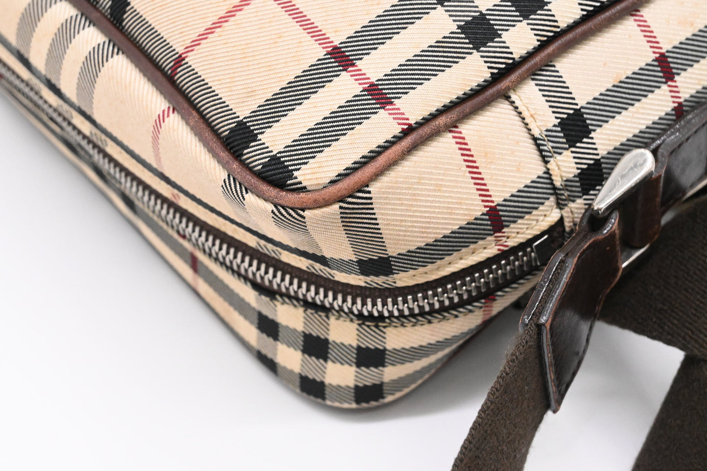 Burberry Crossbody Bag in Beige Checked Canvas