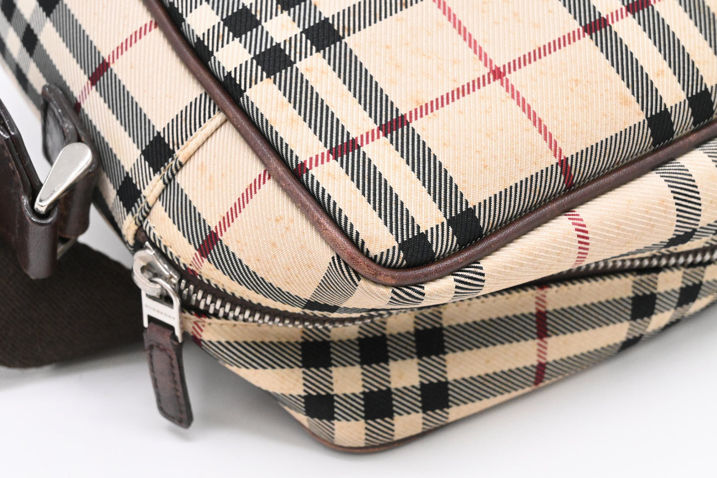 Burberry Crossbody Bag in Beige Checked Canvas