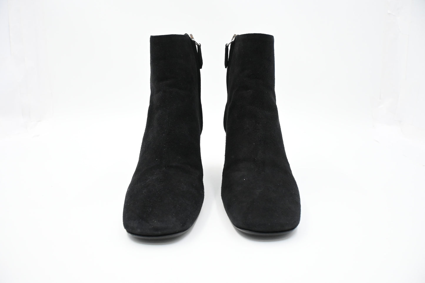 Prada Crystal Boots in Black Suede