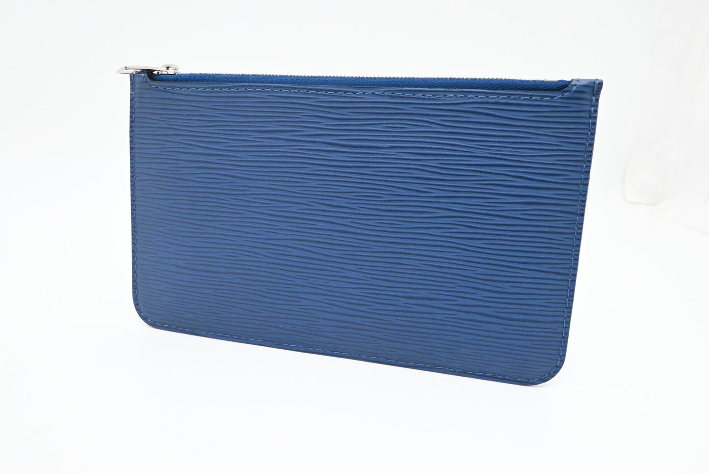 Louis Vuitton Neverfull PM Pouch in Epi Blue Leather