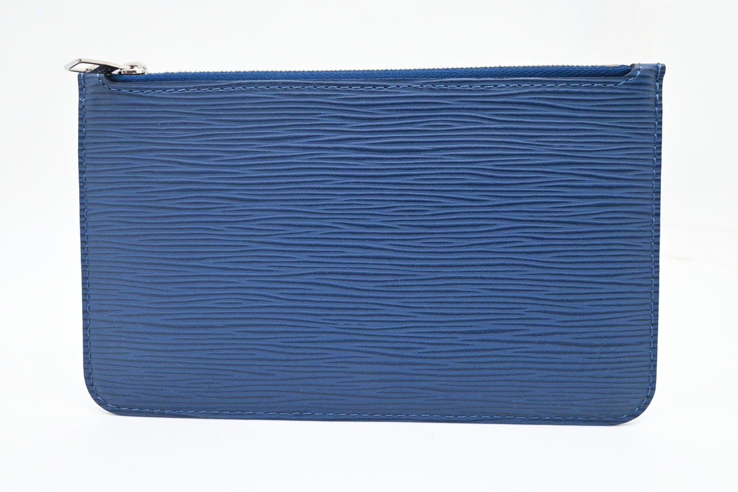 Louis Vuitton Neverfull PM Pouch in Epi Blue Leather