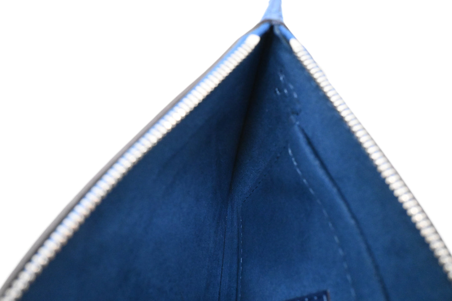 Louis Vuitton Neverfull PM Pouch in Epi Blue Leather
