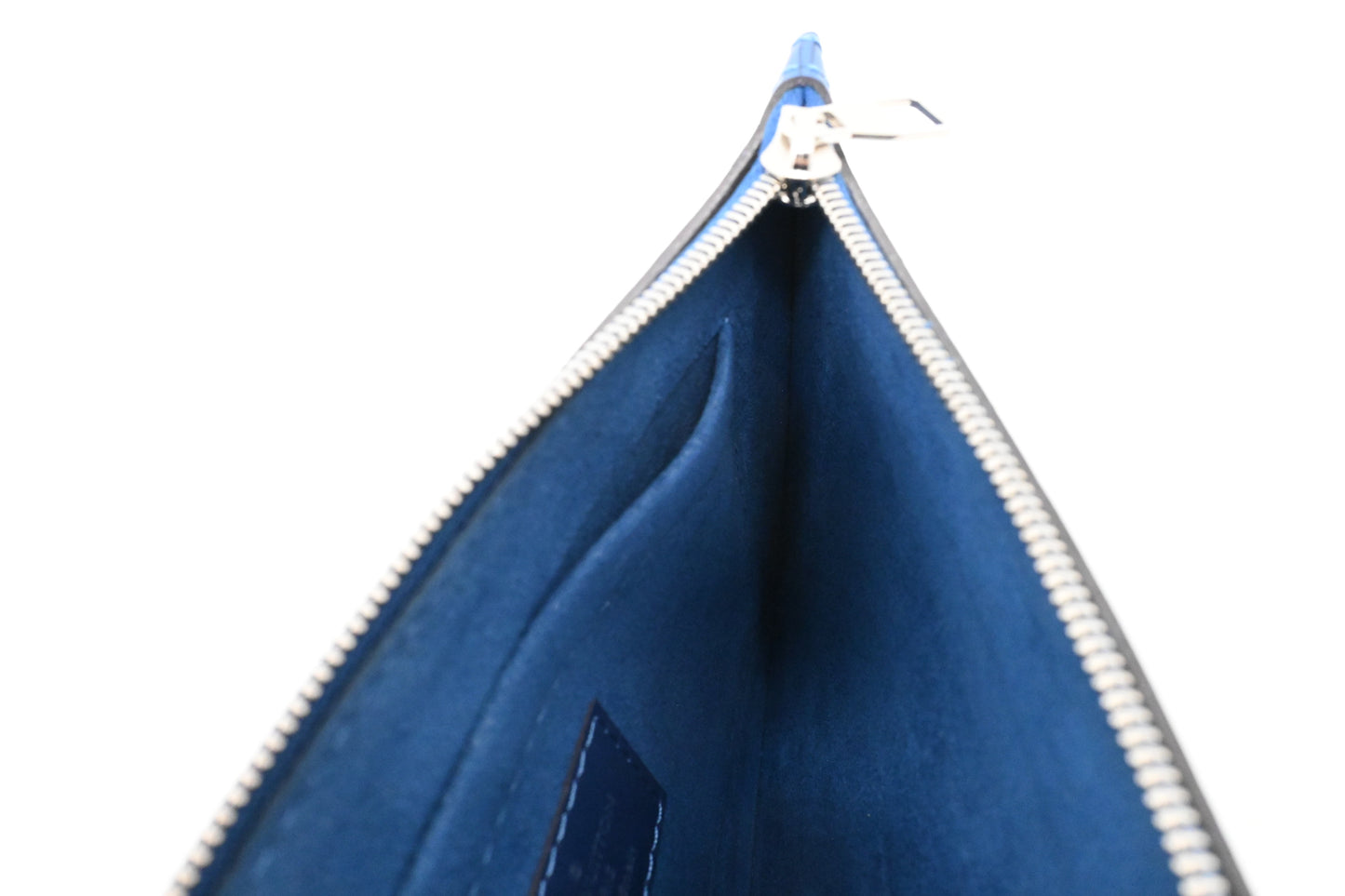 Louis Vuitton Neverfull PM Pouch in Epi Blue Leather