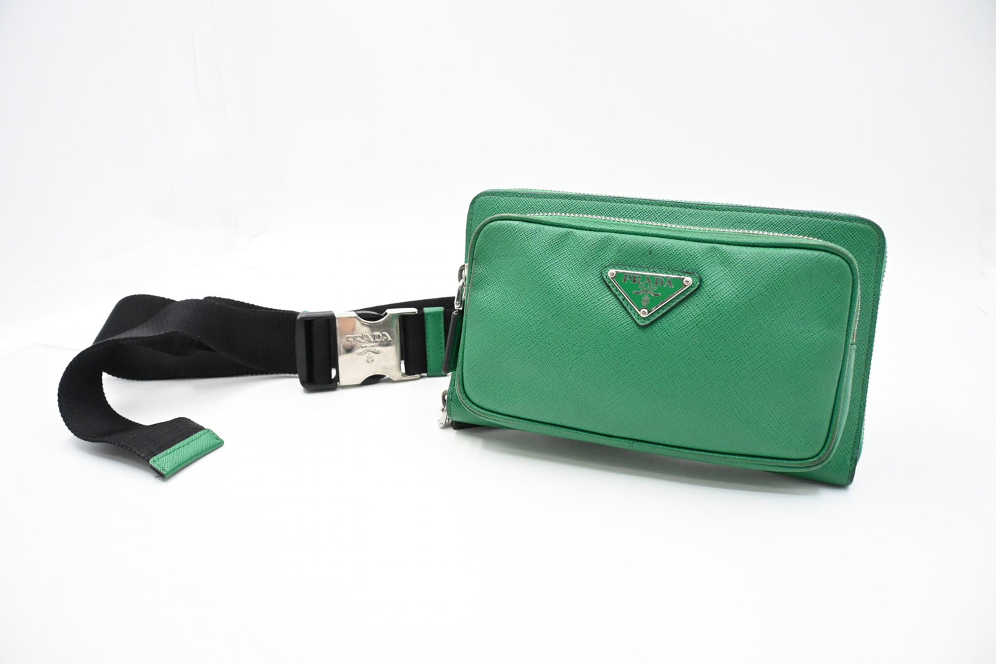 Prada Belt Bag in Green Saffiano Leather