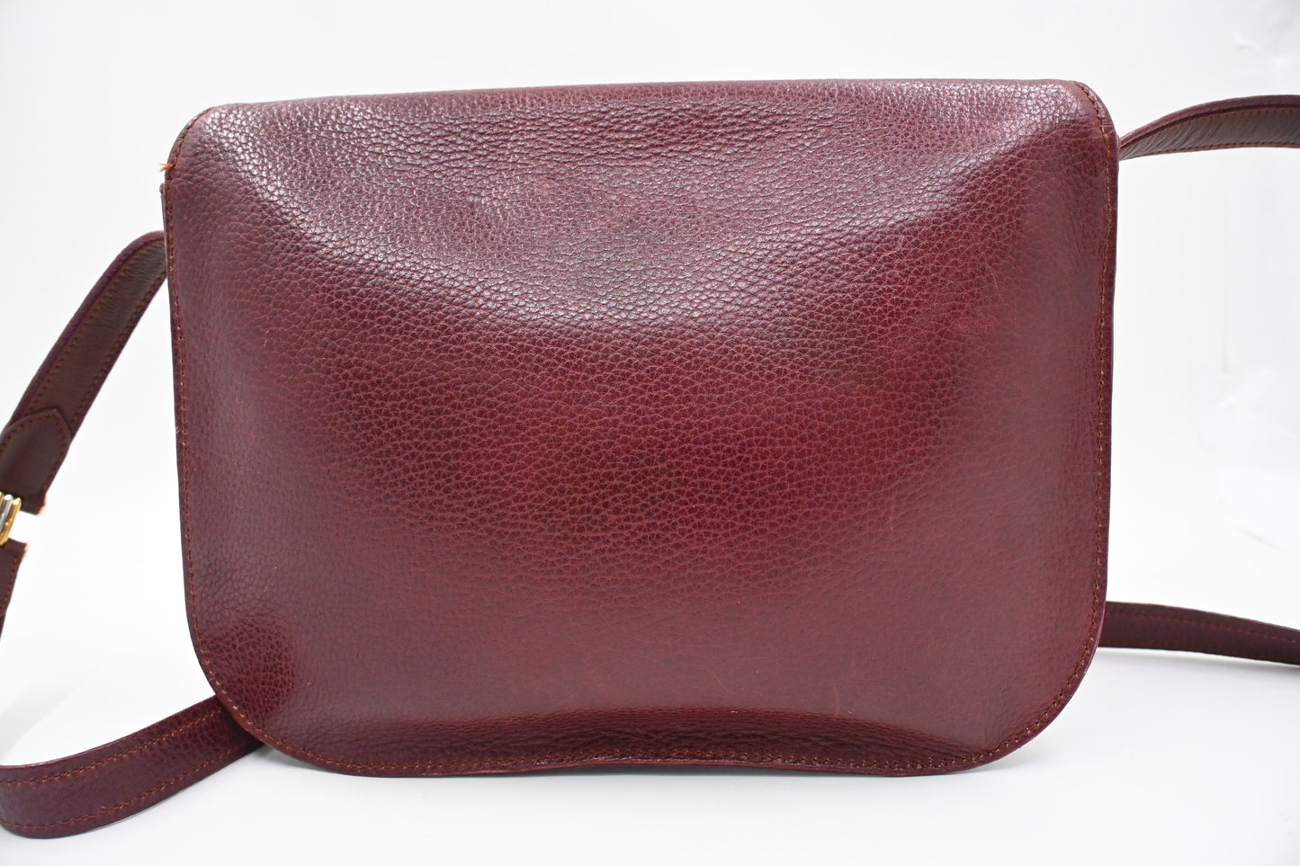 Cartier Flap Shoulder Bag in Burgundy Leather
