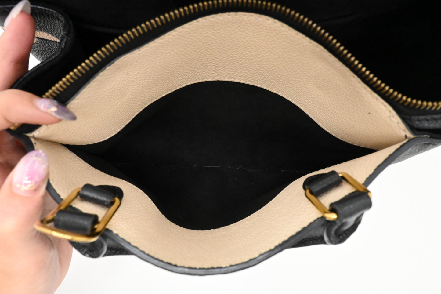Louis Vuitton Petit Palais in Black Bicolor Monogram Empreinte Leather