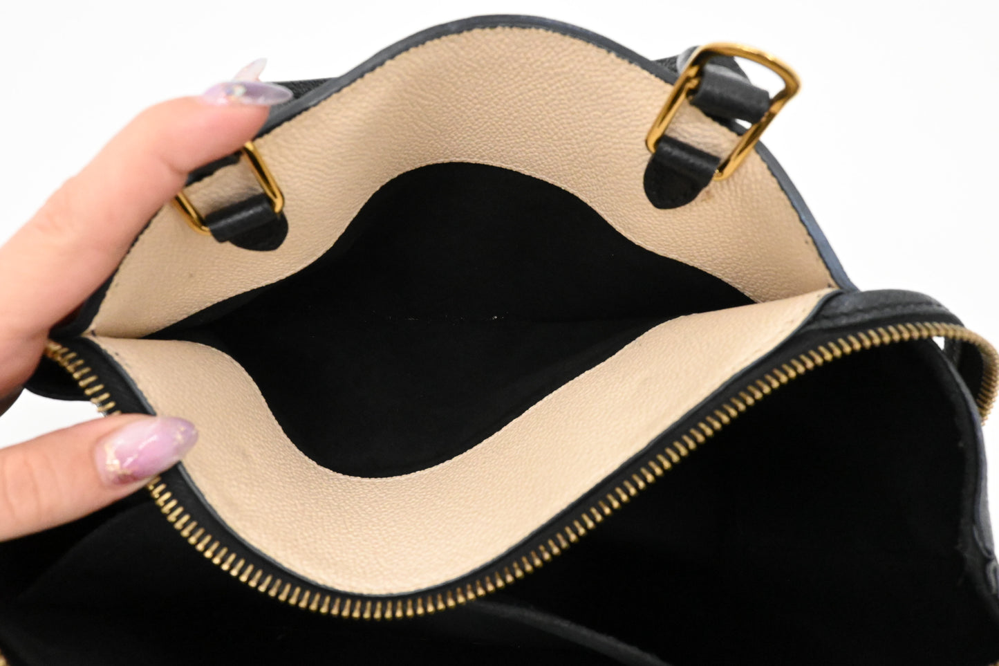 Louis Vuitton Petit Palais in Black Bicolor Monogram Empreinte Leather