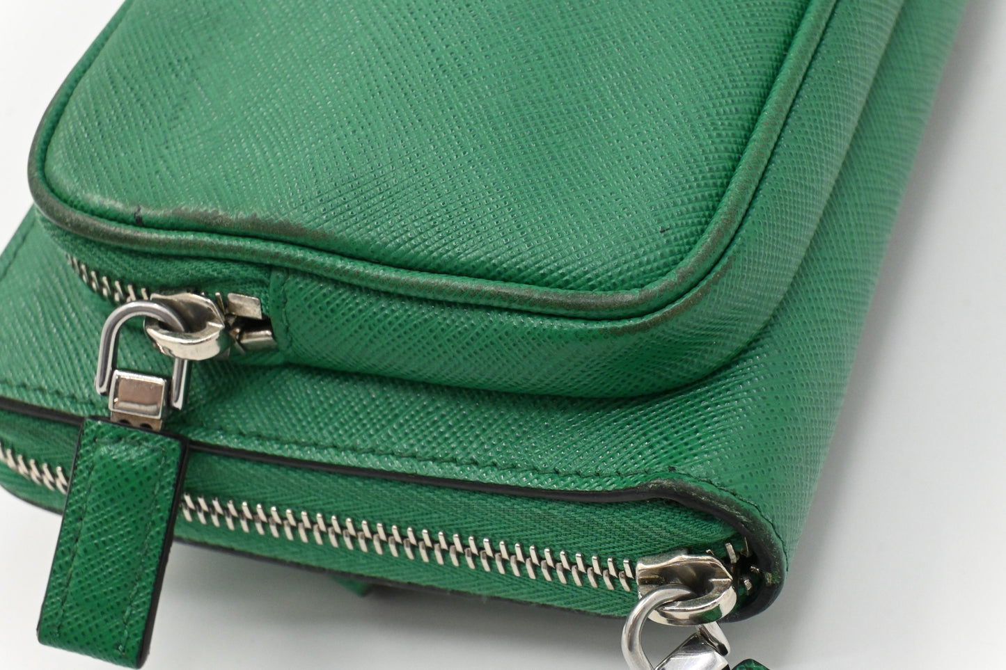 Prada Belt Bag in Green Saffiano Leather