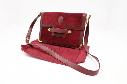 Cartier Shoulder Bag in Burgundy Leather