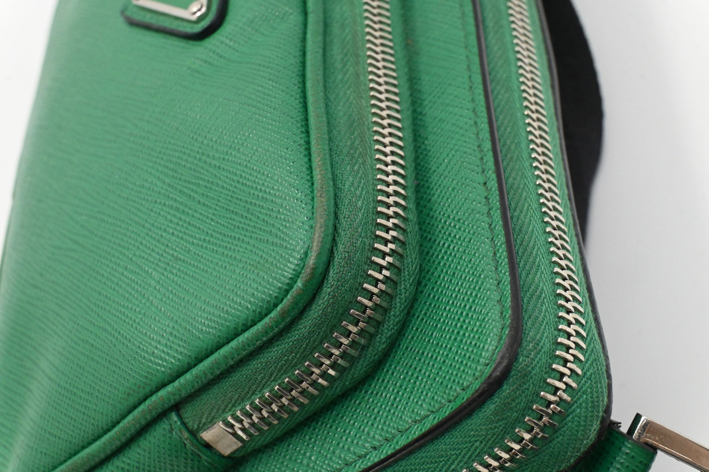 Prada Belt Bag in Green Saffiano Leather