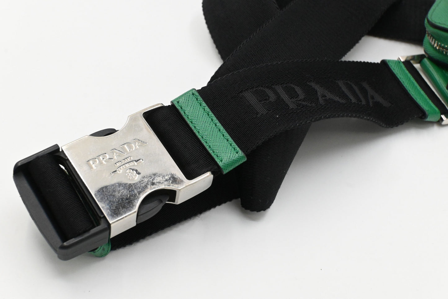 Prada Belt Bag in Green Saffiano Leather