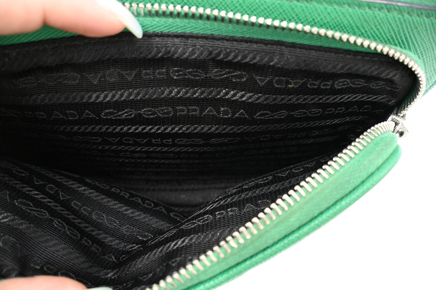 Prada Belt Bag in Green Saffiano Leather