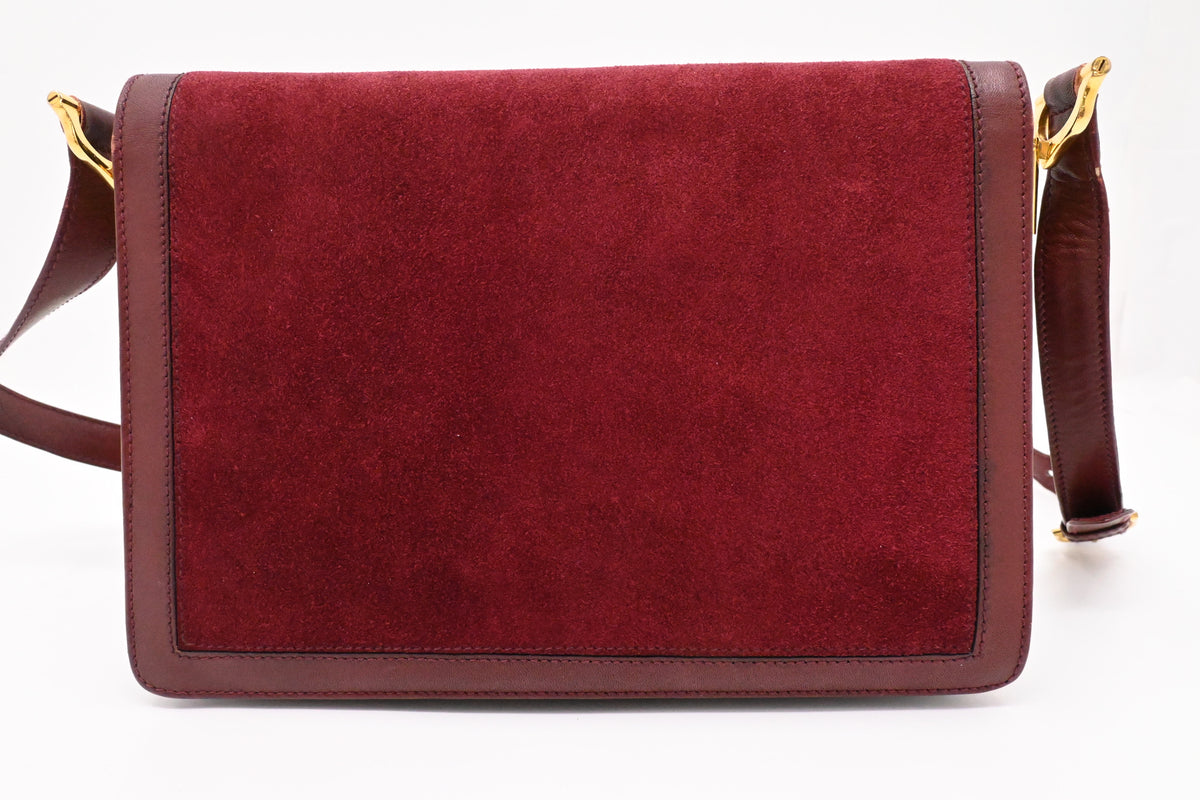 Cartier Shoulder Bag in Burgundy Leather