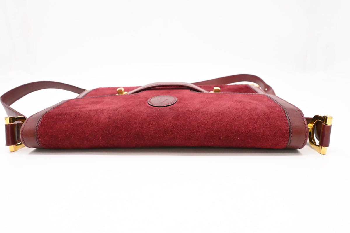 Cartier Shoulder Bag in Burgundy Leather