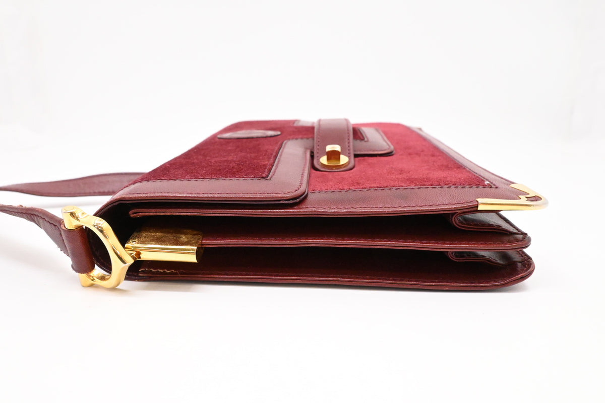 Cartier Shoulder Bag in Burgundy Leather